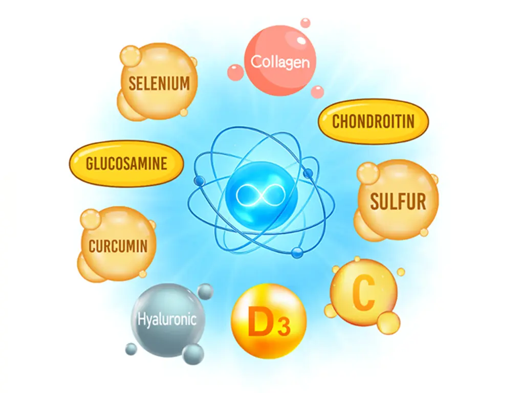 Colinea Inner Strength Aktivstoff-Synergie – Infografik mit Kollagen, Vitaminen und Mineralstoffen
