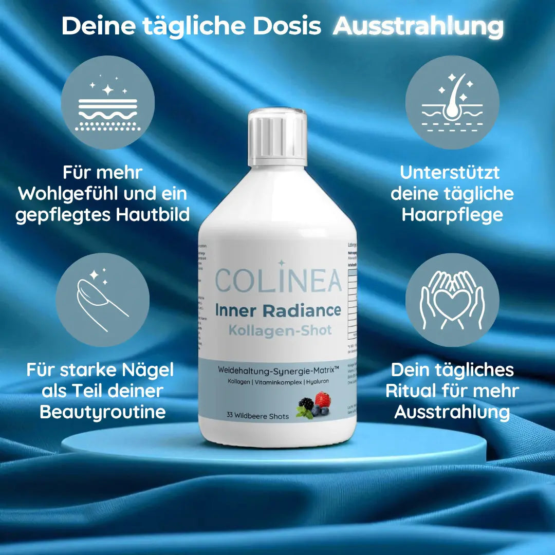 Colinea Inner Radiance Kollagen-Shot – tägliche Dosis für Ausstrahlung, gepflegtes Hautbild, starke Nägel und Unterstützung der Haarpflege